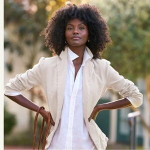 Frank & Eileen Dublin cotton linen open blazer size medium